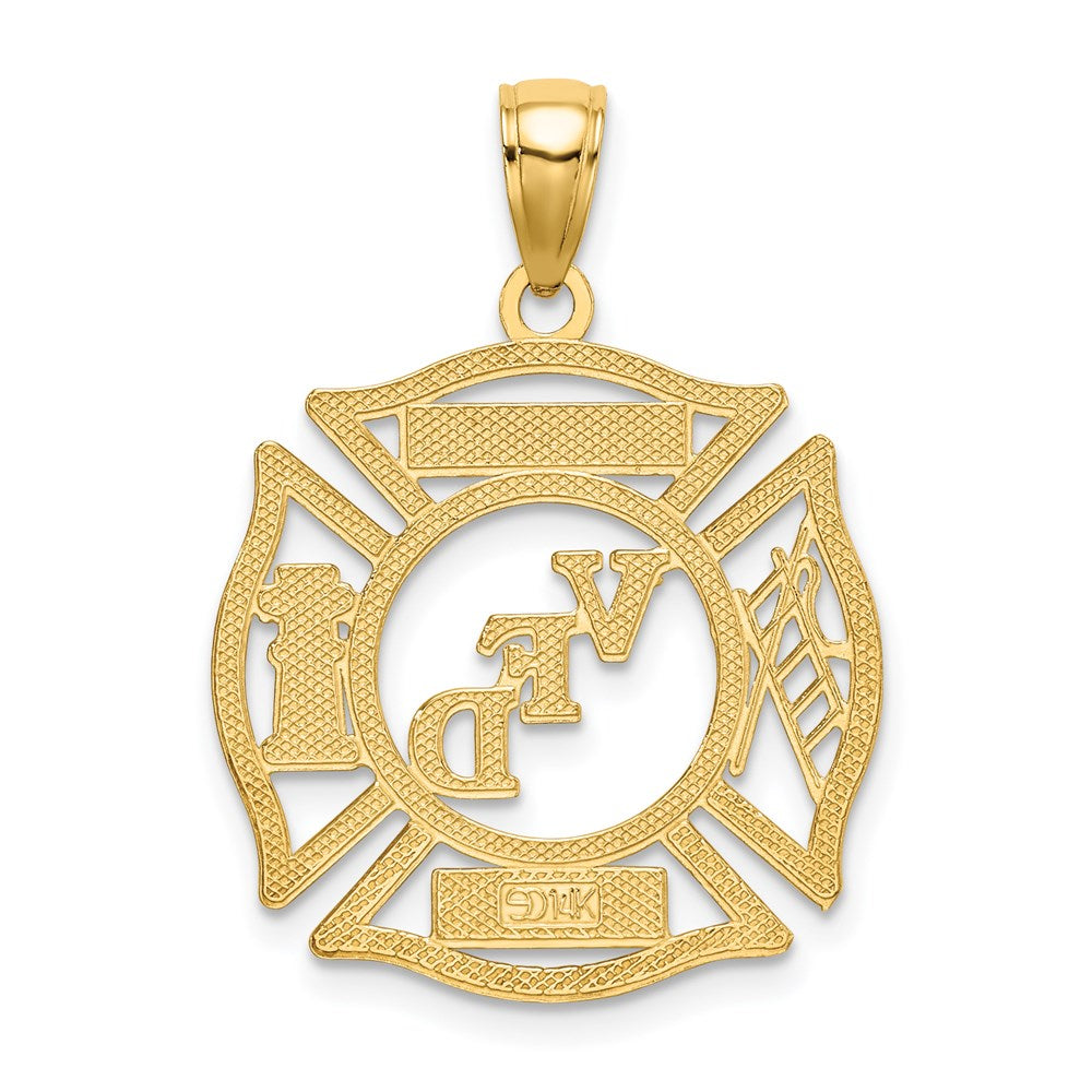14k Yellow Gold VFD Ladies AUX  Shield Charm