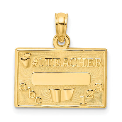 14k Yellow Gold #1 TEACHER Charm