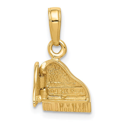 14k Yellow Gold 3-D Piano Pendant with Moveable Lid Pendant