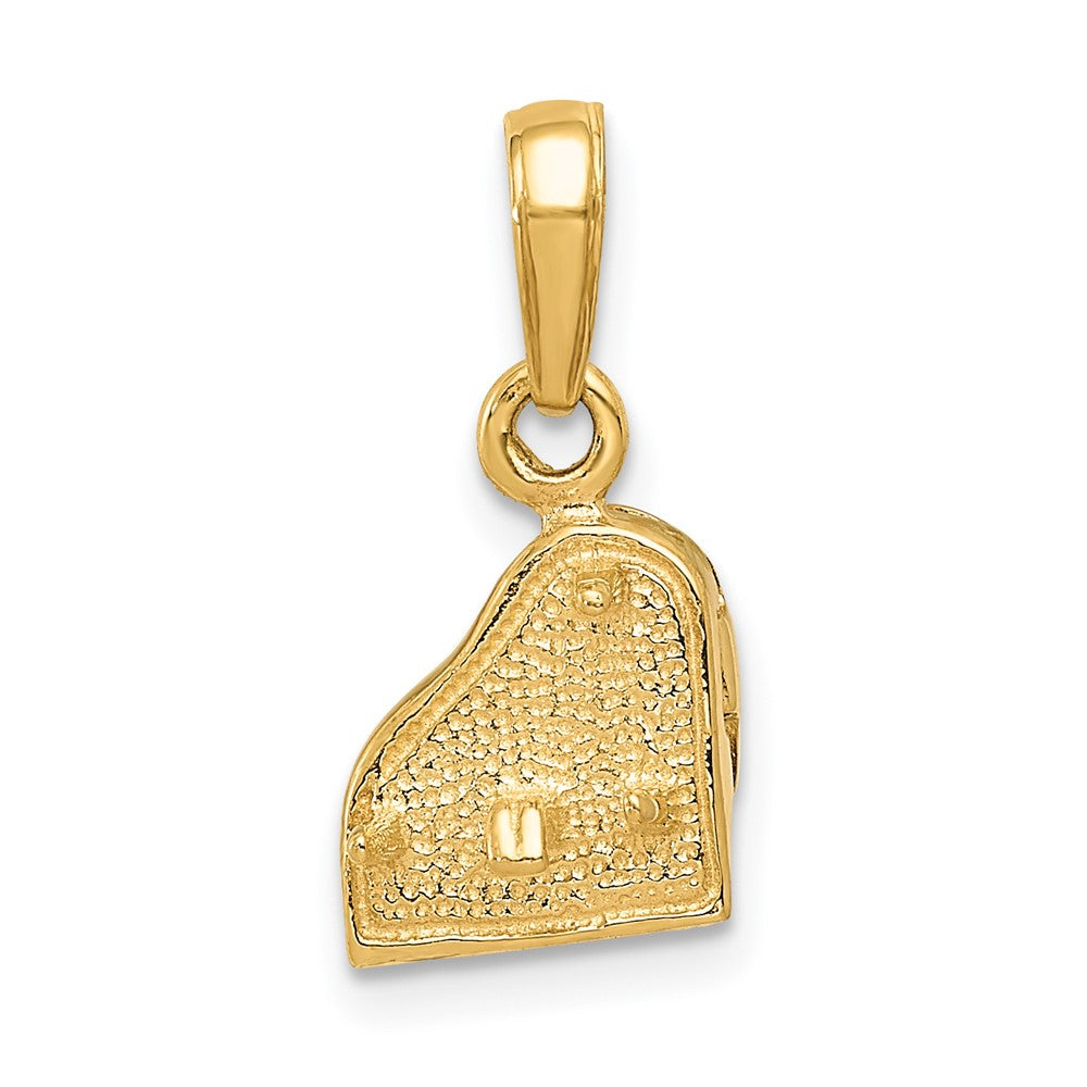 14k Yellow Gold 3-D Piano Pendant with Moveable Lid Pendant