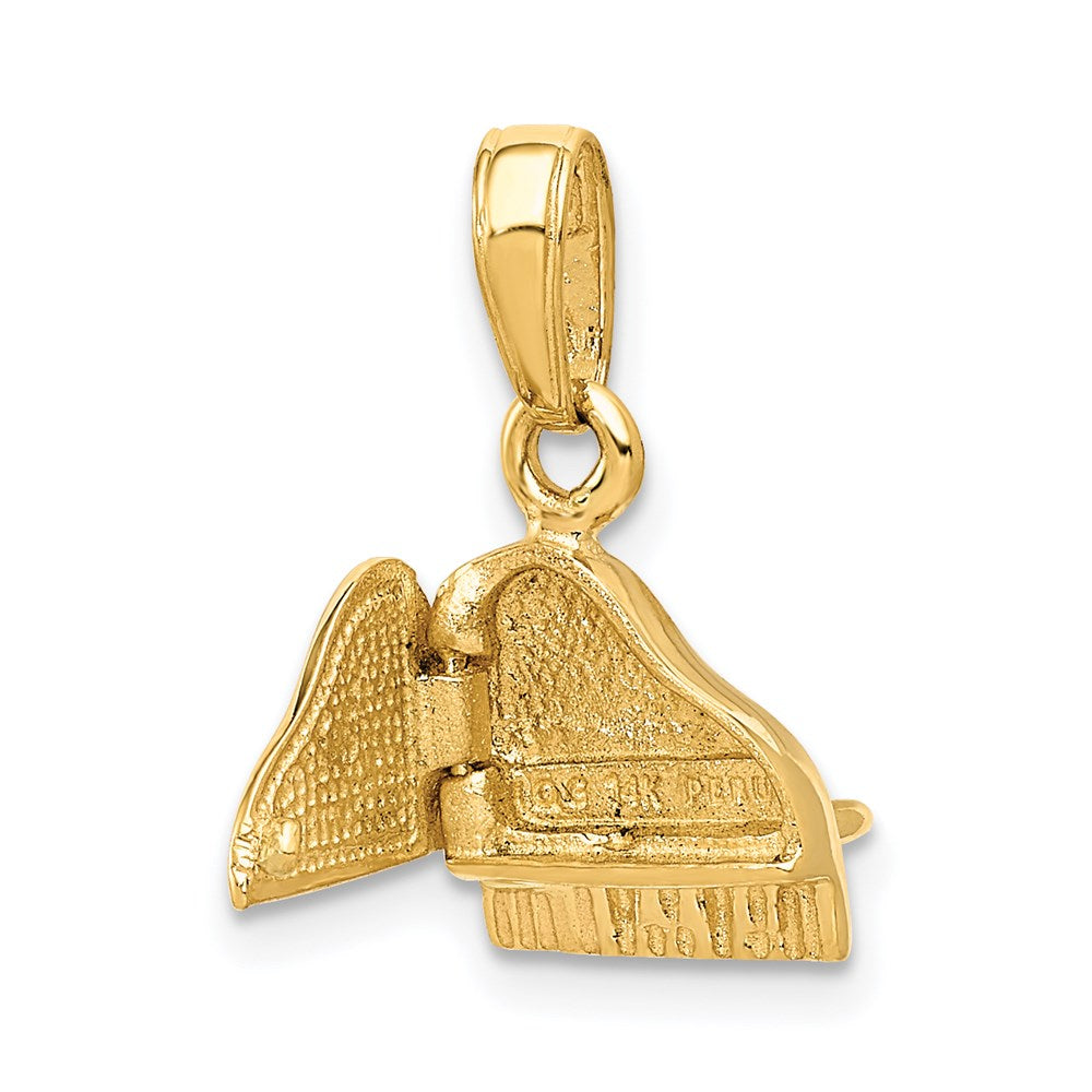 14k Yellow Gold 3-D Piano Pendant with Moveable Lid Pendant