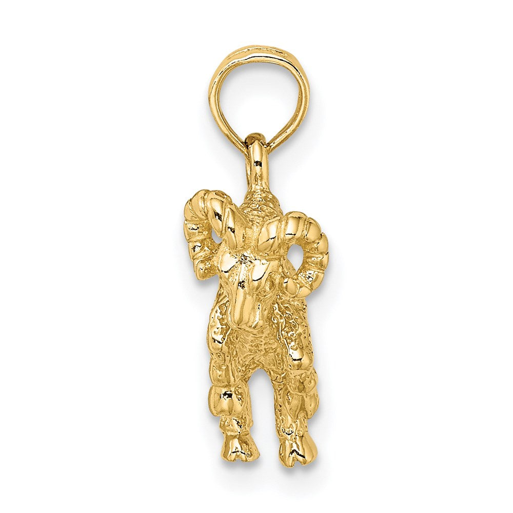 14k Yellow Gold 3-D Aries Zodiac Charm
