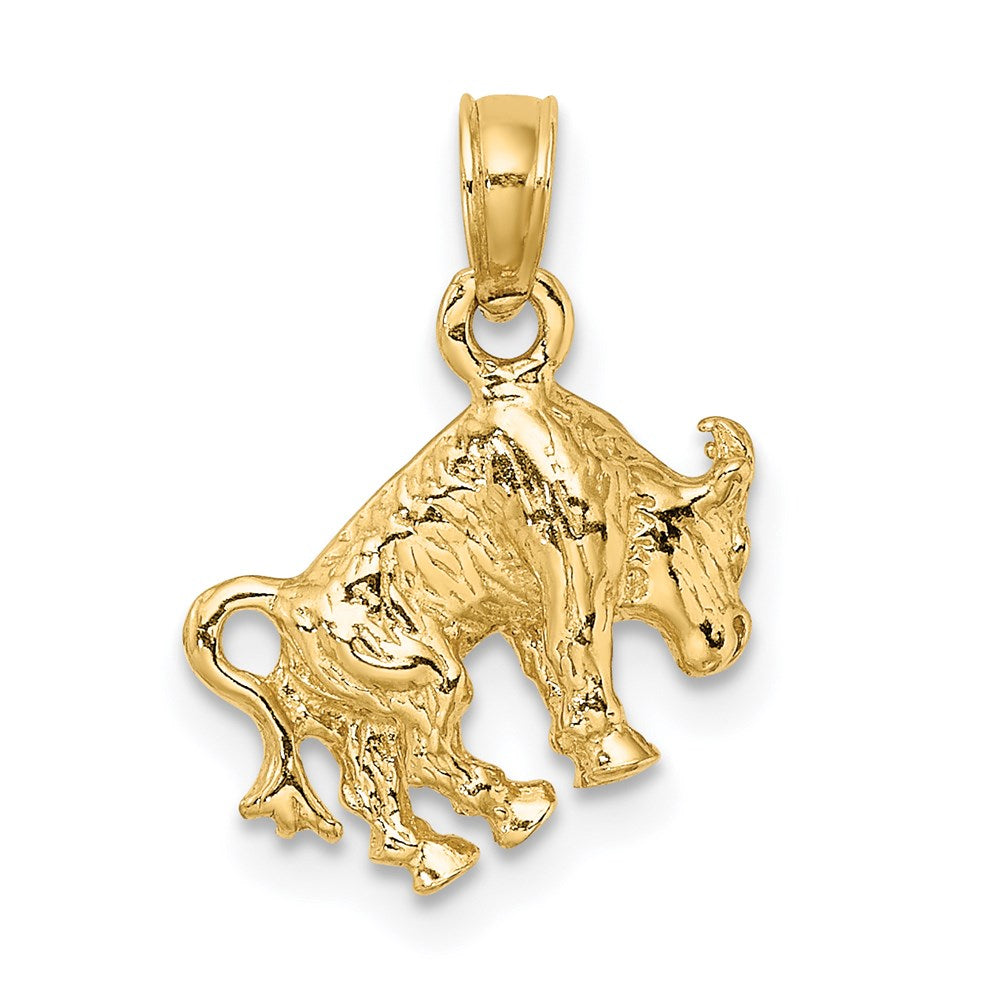 14k Yellow Gold 3-D Taurus Zodiac Charm