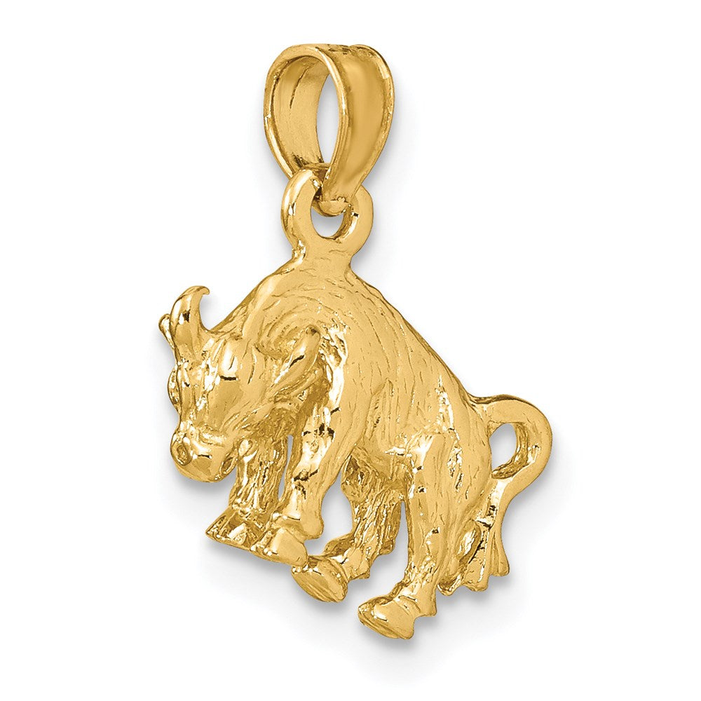 14k Yellow Gold 3-D Taurus Zodiac Charm