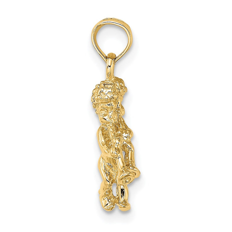 14k Yellow Gold 3-D Gemini Zodiac Charm