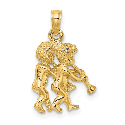 14k Yellow Gold 3-D Gemini Zodiac Charm