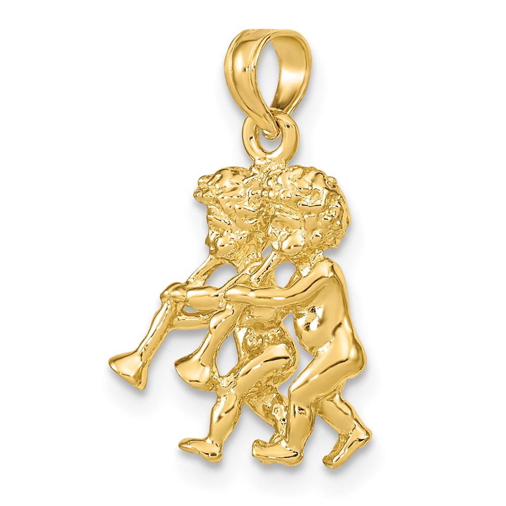 14k Yellow Gold 3-D Gemini Zodiac Charm