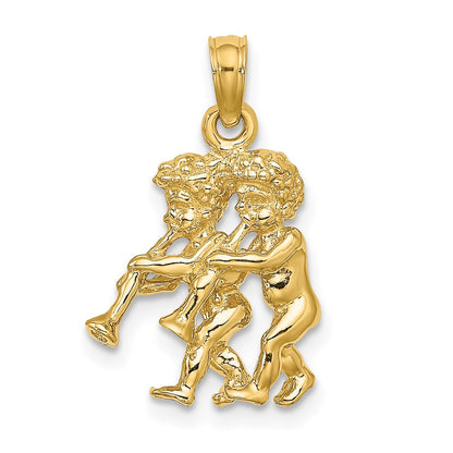 14k Yellow Gold 3-D Gemini Zodiac Charm