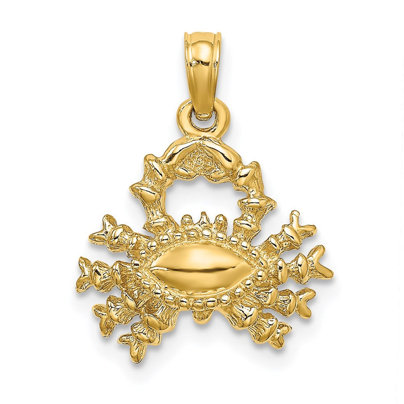14k Yellow Gold 3-D Cancer Zodiac Charm