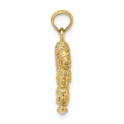 14k Yellow Gold 3-D Leo Zodiac Charm