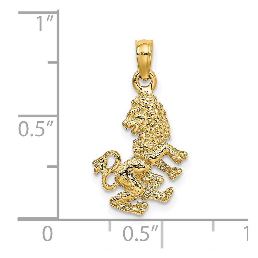 14k Yellow Gold 3-D Leo Zodiac Charm