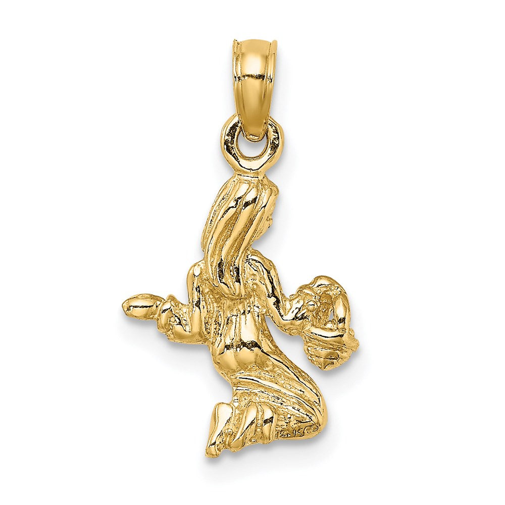 14k Yellow Gold 3-D Virgo Zodiac Charm