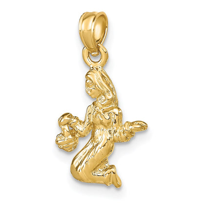 14k Yellow Gold 3-D Virgo Zodiac Charm