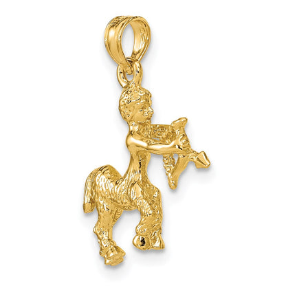 14k Yellow Gold 3-D Sagittarius Zodiac Charm