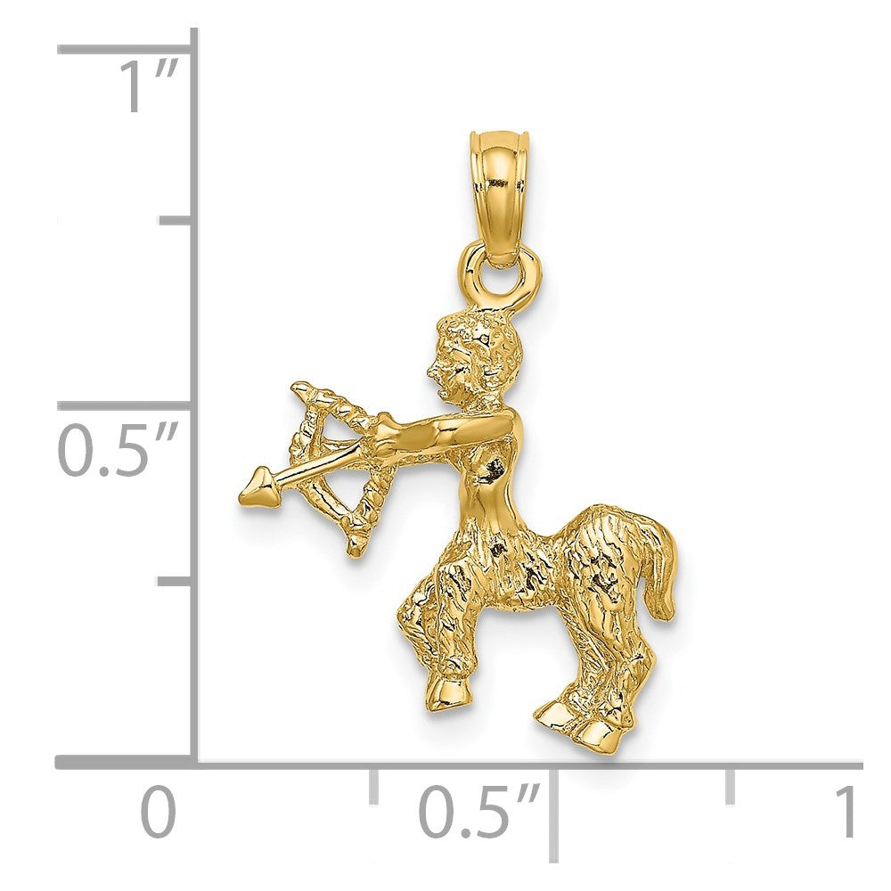 14k Yellow Gold 3-D Sagittarius Zodiac Charm