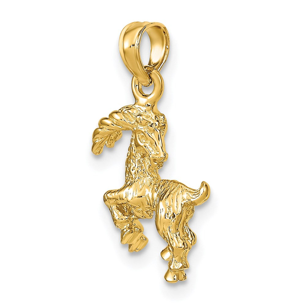 14k Yellow Gold 3-D Capricorn Zodiac Charm