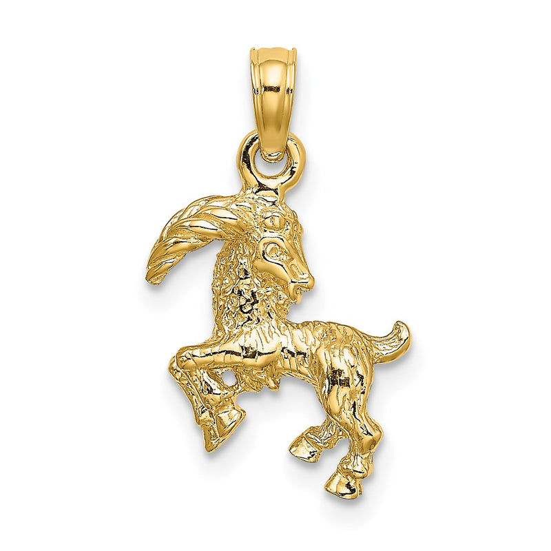 14k Yellow Gold 3-D Capricorn Zodiac Charm