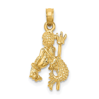 14k Yellow Gold 3-D Aquarius Zodiac Charm
