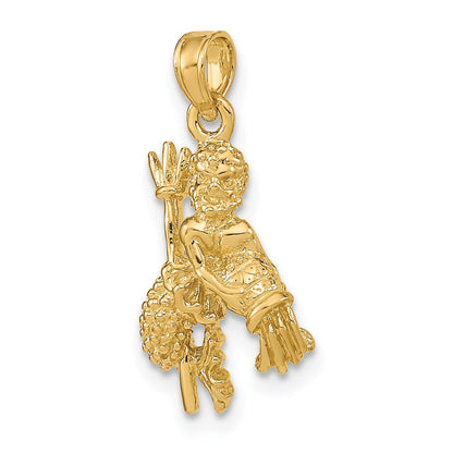 14k Yellow Gold 3-D Aquarius Zodiac Charm