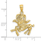 14k Yellow Gold Large Aries Zodiac Charm