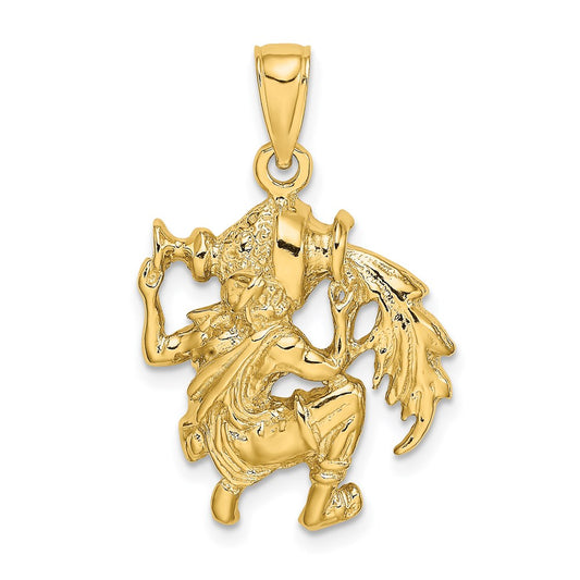 14k Yellow Gold Large Aquarius Zodiac Charm