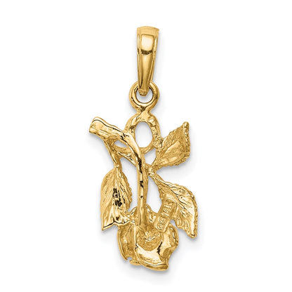 14k Yellow Gold Rose Pendant