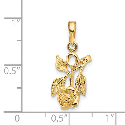 14k Yellow Gold Rose Pendant