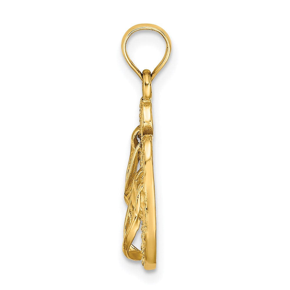 14k Yellow Gold 3D FT. MYERS Double Flip-Flop Charm