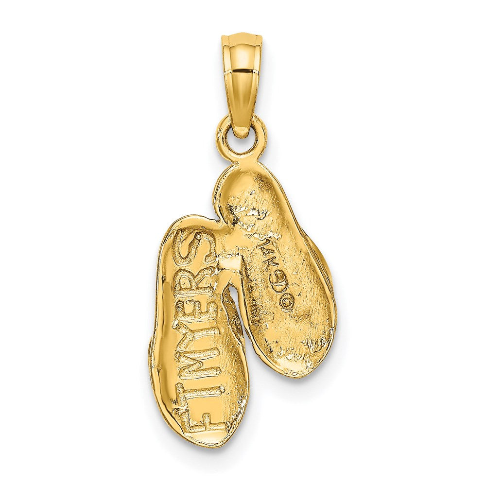 14k Yellow Gold 3D FT. MYERS Double Flip-Flop Charm