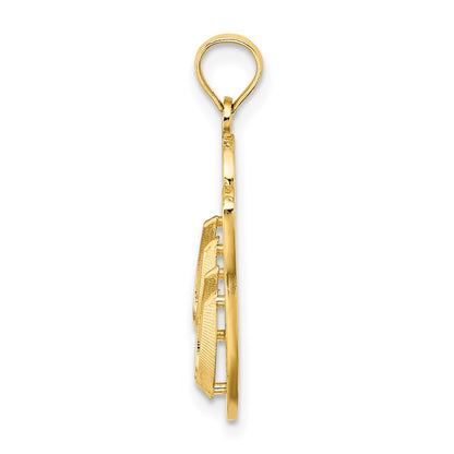 14k Yellow Gold 3D HAWAII ALOHA Double Flip-Flop Charm
