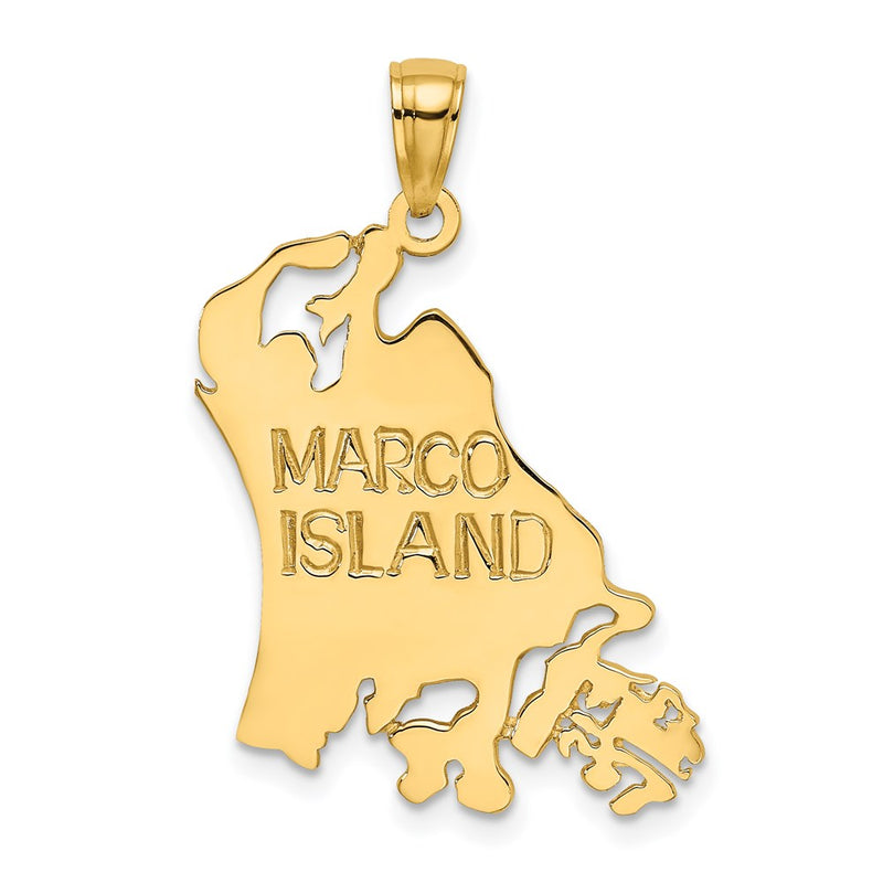 14k Yellow Gold Cut Out MARCO ISLAND Charm