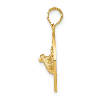 14k Yellow Gold PUERTO RICO with Frog Pendant