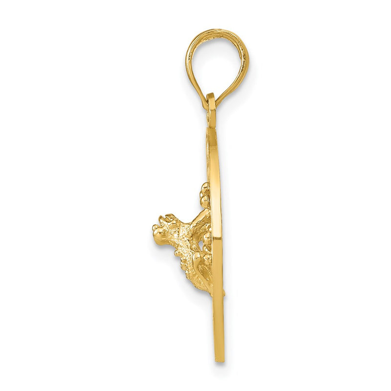 14k Yellow Gold PUERTO RICO with Frog Pendant