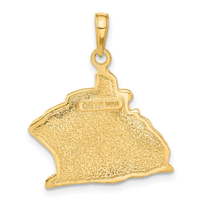 14k Yellow Gold Cruise Ship Pendant