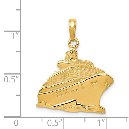 14k Yellow Gold Cruise Ship Pendant