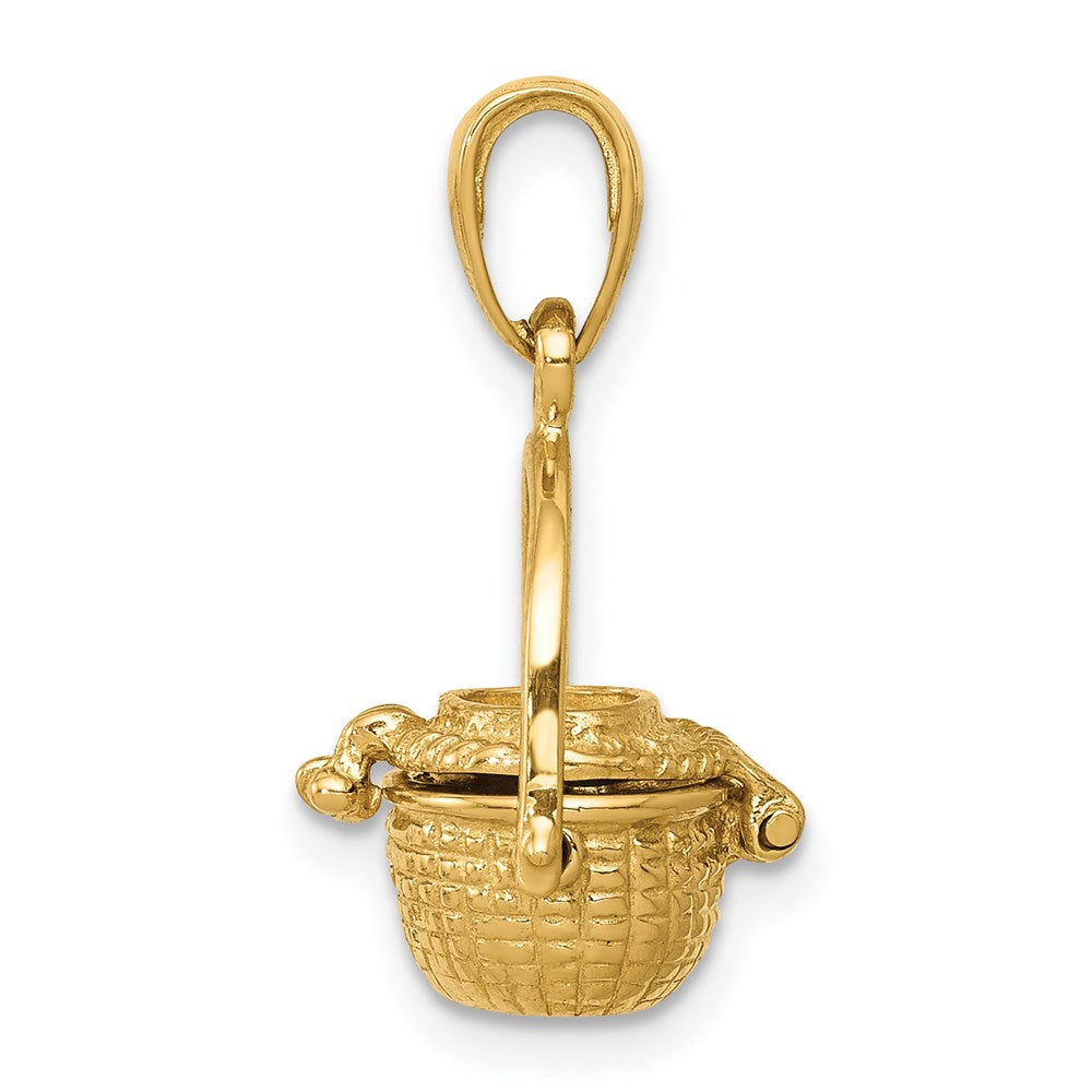14k Yellow Gold 3-D Nantucket Basket Pendant