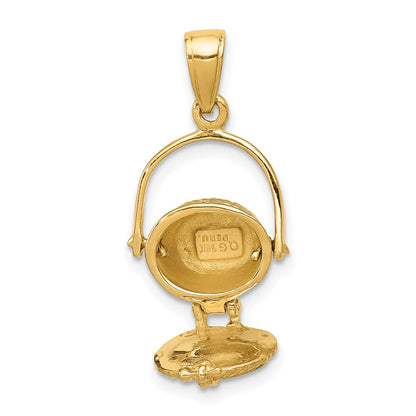 14k Yellow Gold 3-D Nantucket Basket Pendant