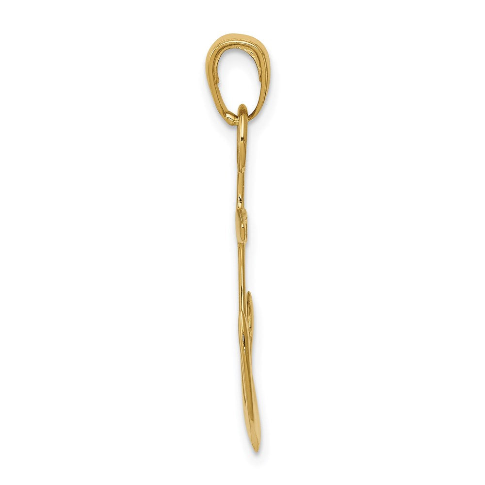 14k Yellow Gold Anchor Pendant