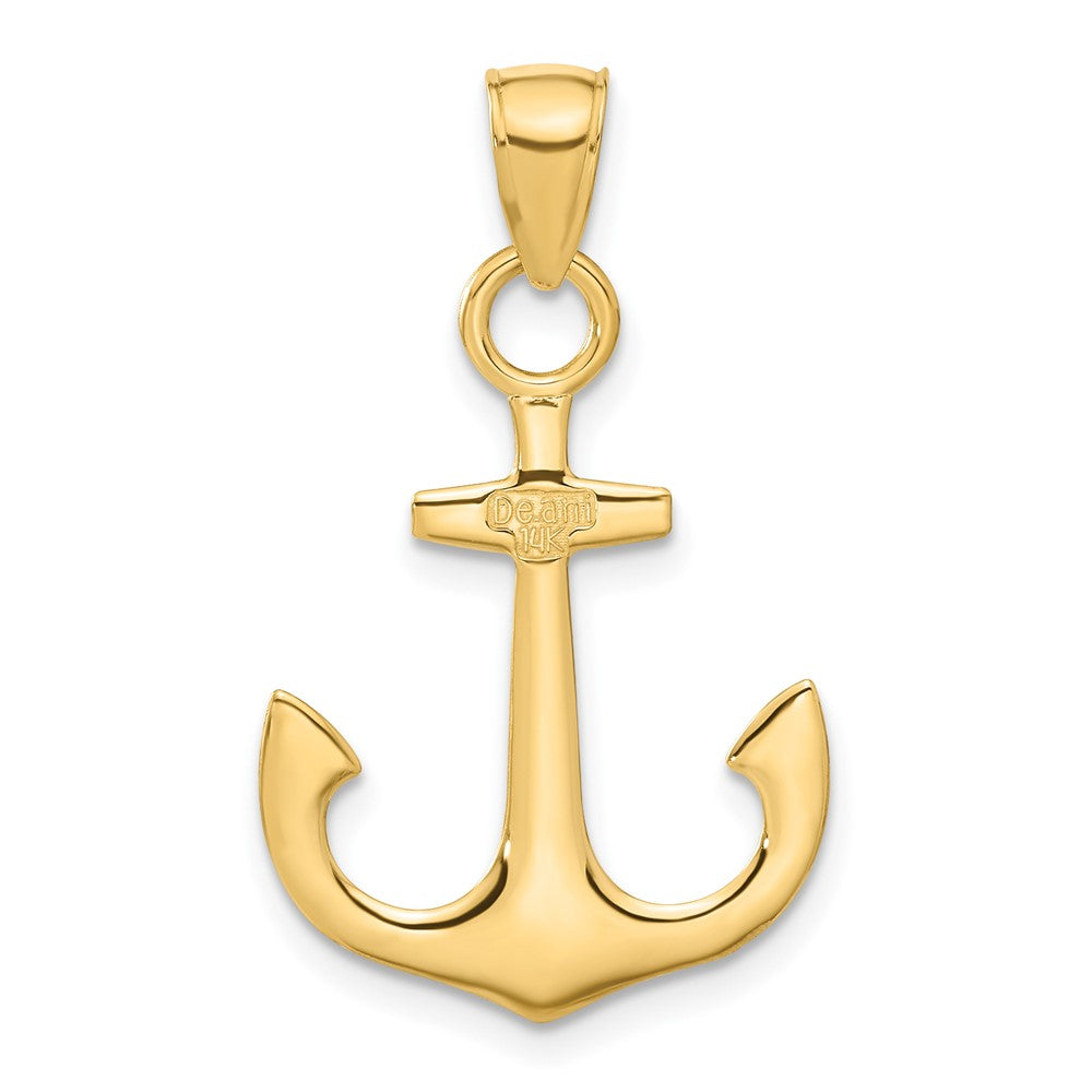 14k Yellow Gold Anchor Pendant