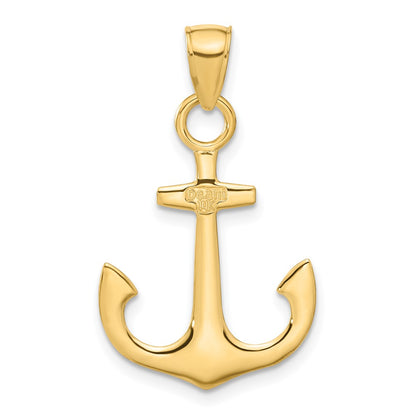 14k Yellow Gold Anchor Pendant