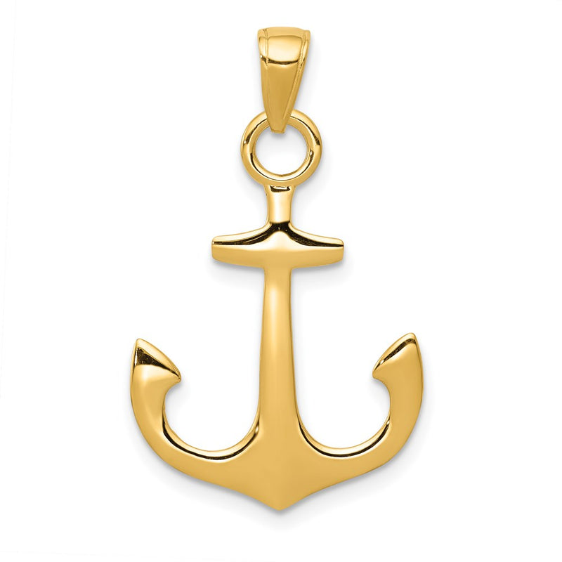 14k Yellow Gold Anchor Pendant