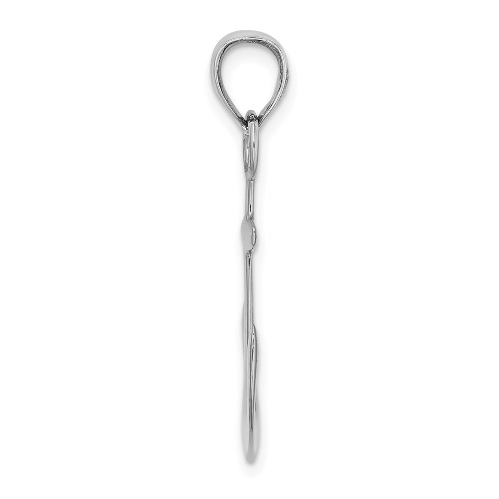 14k White Gold Polished 3-D Anchor Charm