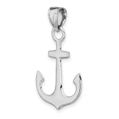 14k White Gold Polished 3-D Anchor Charm
