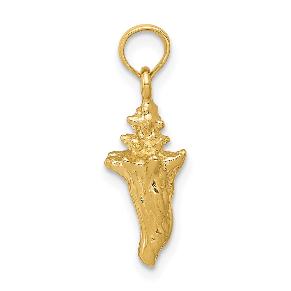 14k Yellow Gold 3-D Conch Shell Pendant