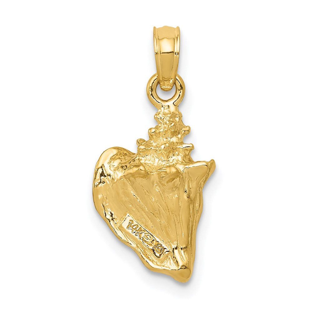 14k Yellow Gold 3-D Conch Shell Pendant