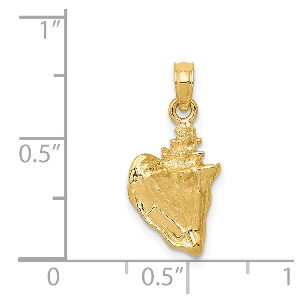 14k Yellow Gold 3-D Conch Shell Pendant