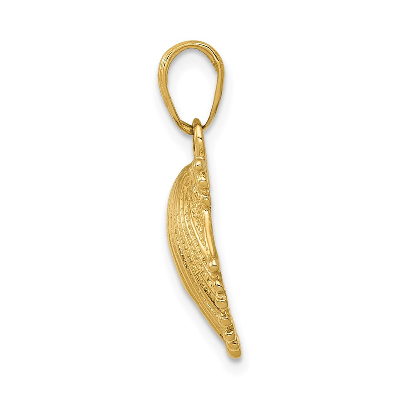 14k Yellow Gold Scallop Shell Pendant