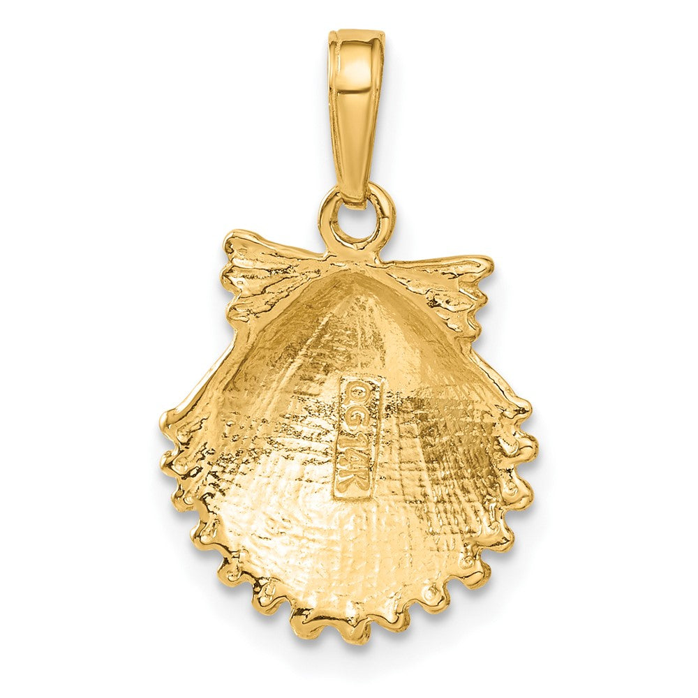 14k Yellow Gold Scallop Shell Pendant