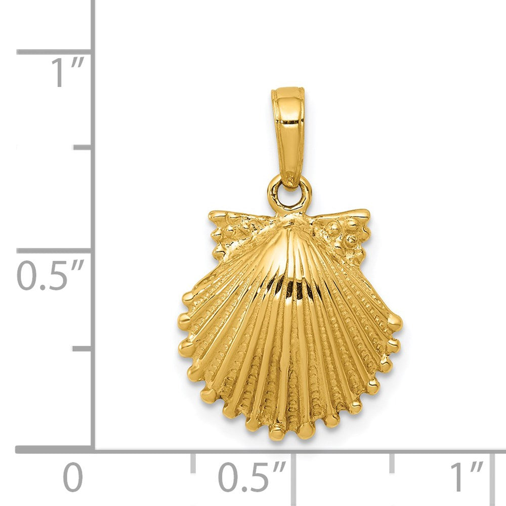 14k Yellow Gold Scallop Shell Pendant
