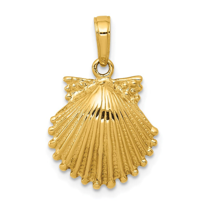 14k Yellow Gold Scallop Shell Pendant